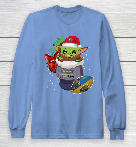 Jacksonville Jaguars Christmas Baby Yoda Star Wars Funny Happy NFL Long Sleeve T-Shirt 11