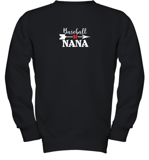 Baseball NANA Shirt Proud Grandma Mothers Day Birthday Gift Youth Sweatshirt