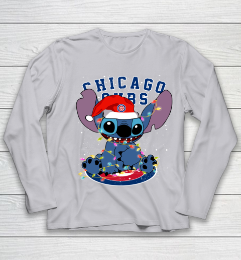 Chicago Cubs MLB noel stitch Baseball Christmas Youth Long Sleeve 3