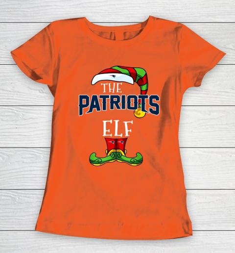 New England Patriots Christmas ELF Funny NFL Women's T-Shirt 3