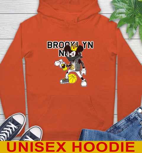 Brooklyn Nets NBA Basketball Mickey Peace Sign Sports Hoodie 5