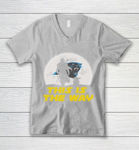 Carolina Panthers NFL Football Star Wars Yoda And Mandalorian This Is The Way V-Neck T-Shirt 3