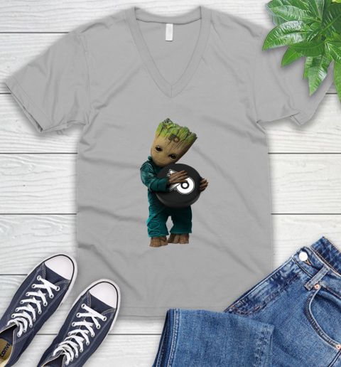 NHL Groot Guardians Of The Galaxy Hockey Sports Philadelphia Flyers V-Neck T-Shirt 4