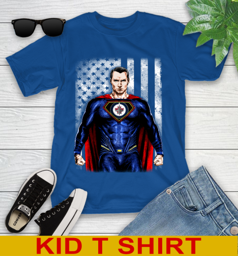 NHL Hockey Winnipeg Jets Superman DC Shirt Youth T-Shirt 10
