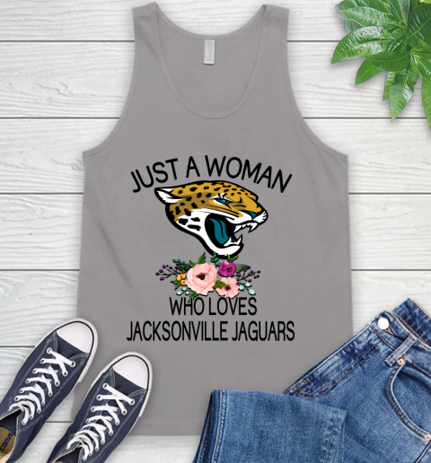 NFL Just A Woman Who Loves Jacksonville Jaguars Football Sports Tank Top 2