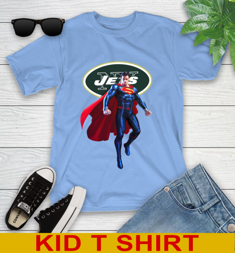 NFL Superman DC Sports Football New York Jets Youth T-Shirt 11