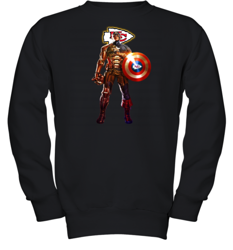 NFL Captain America Kansas City Chiefs Youth Sweatshirt