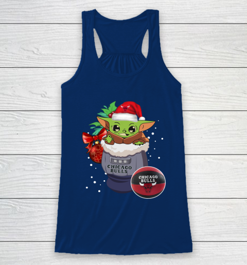 Chicago Bulls Christmas Baby Yoda Star Wars Funny Happy NBA Racerback Tank 7