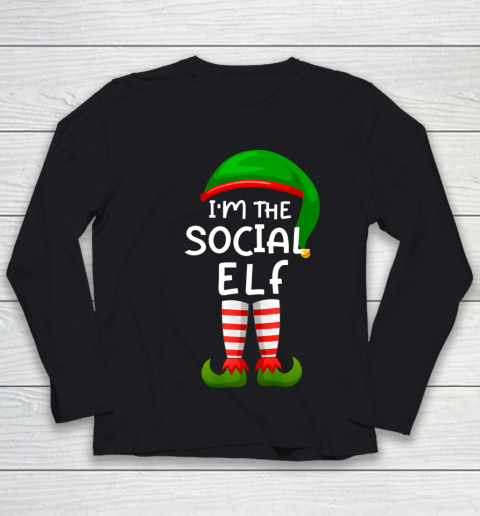 I m The Social Elf Funny Elf Family Matching Christmas Youth Long Sleeve