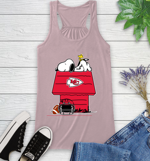 Kansas City Chiefs NFL Football Snoopy Woodstock The Peanuts Movie Racerback Tank 11