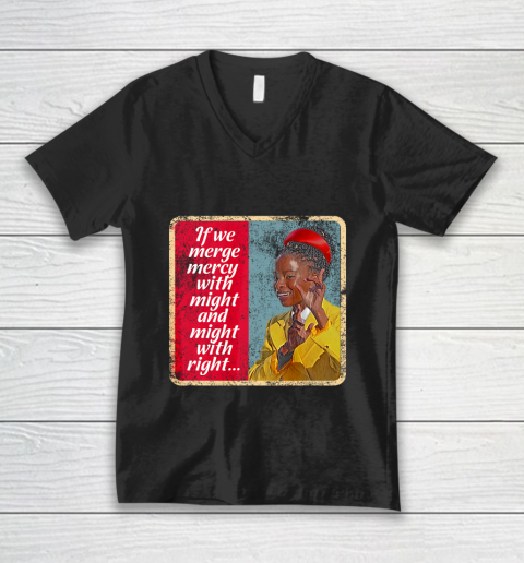 Inauguration Poet Amanda Gorman Merge Mercy Might Right V-Neck T-Shirt