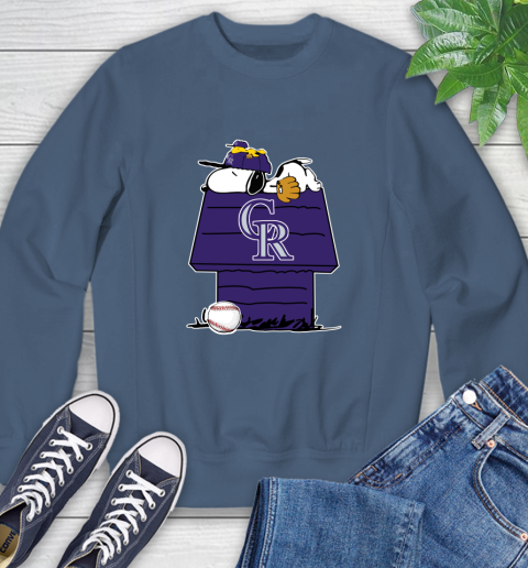 MLB Colorado Rockies Snoopy Woodstock The Peanuts Movie Baseball T Shirt Sweatshirt 7