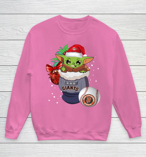 San Francisco Giants Christmas Baby Yoda Star Wars Funny Happy MLB Youth Sweatshirt 7
