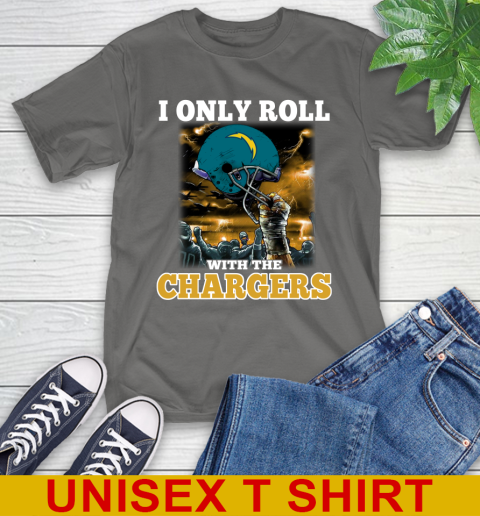 Los Angeles Chargers NFL Football I Only Roll With My Team Sports T-Shirt - Image 11