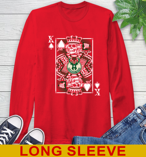 Milwaukee Bucks NBA Basketball The King Of Spades Death Cards Shirt Long Sleeve T-Shirt 12