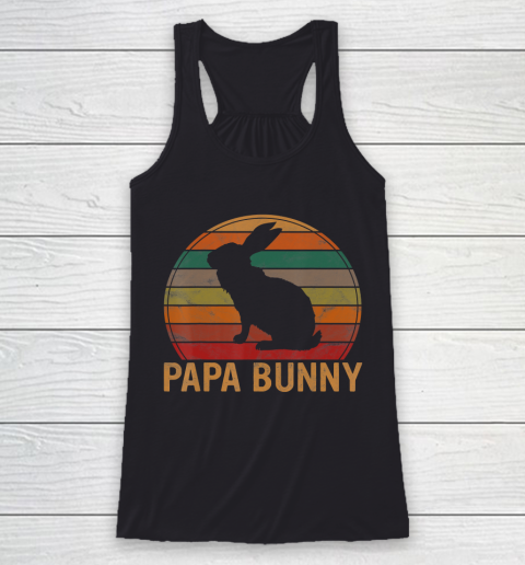 Father gift shirt Mens Retro Papa Bunny Sunset Gift Pet Rabbit Owner Daddy Easter T Shirt Racerback Tank