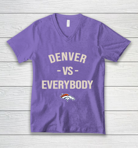 Denver Broncos Vs Everybody V-Neck T-Shirt 8