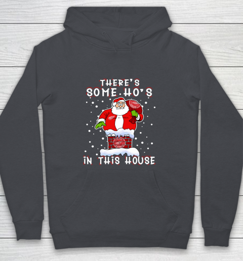 Detroit Red Wings Christmas There Is Some Hos In This House Santa Stuck In The Chimney NHL Youth Hoodie 5