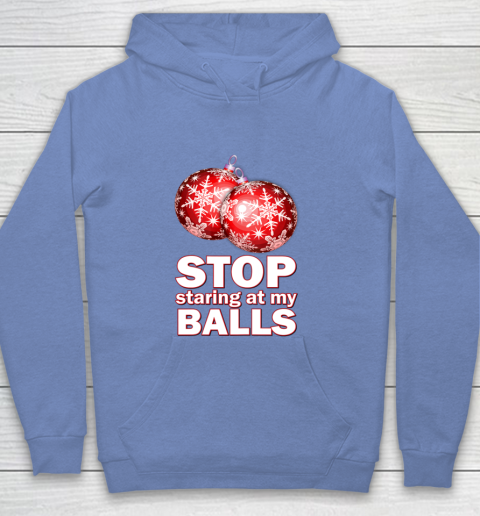 Stop Staring at my Balls Funny Christmas Holiday Pajama Youth Hoodie 8