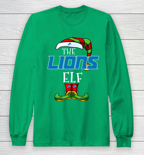 Detroit Lions Christmas ELF Funny NFL Long Sleeve T-Shirt 4