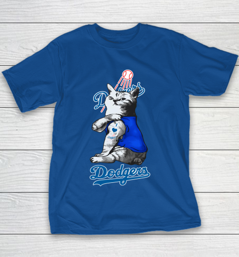 MLB Baseball My Cat Loves Los Angeles Dodgers Youth T-Shirt 6