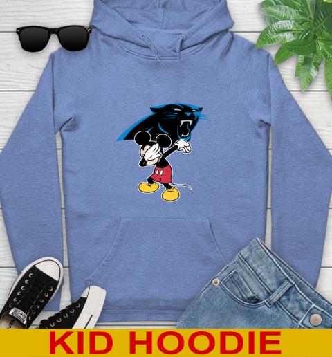 Carolina Panthers NFL Football Dabbing Mickey Disney Sports Youth Hoodie 12