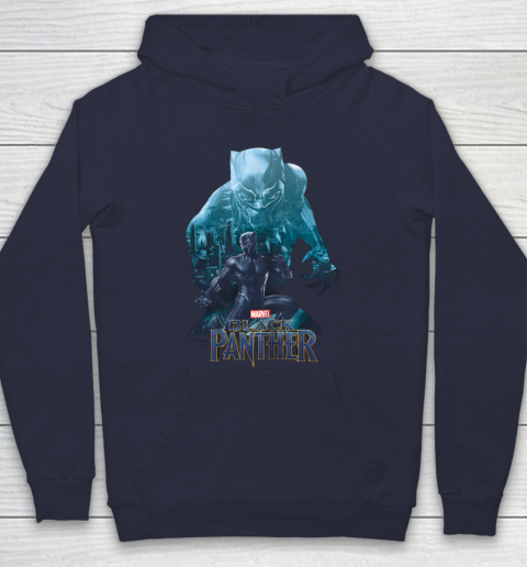 For Fan Black Panther Movie Wakanda City Silhouette Hoodie Tee For Sports