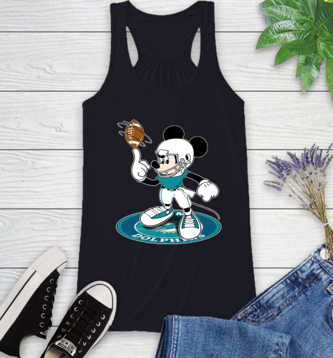 NFL Football Miami Dolphins Cheerful Mickey Disney Shirt Racerback Tank 9