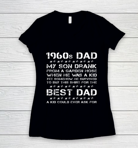Funny 1960s Dad And Son Father's Day Women's V-Neck T-Shirt