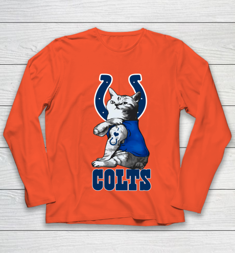 NFL Football My Cat Loves Indianapolis Colts Youth Long Sleeve 3
