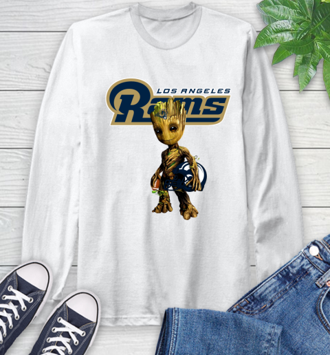 Los Angeles Rams NFL Football Groot Marvel Guardians Of The Galaxy Long Sleeve T-Shirt