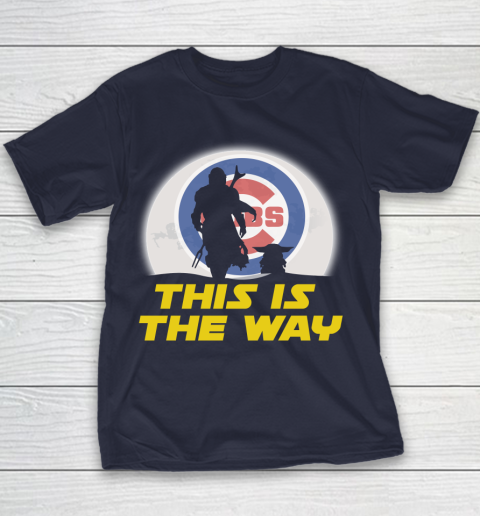 Chicago Cubs MLB Baseball Star Wars Yoda And Mandalorian This Is The Way Youth T-Shirt 2