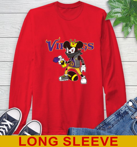 Minnesota Vikings NFL Football Mickey Peace Sign Sports Long Sleeve T-Shirt 10
