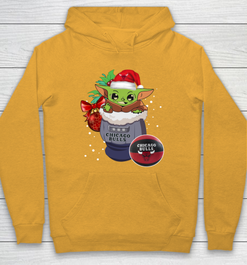 Chicago Bulls Christmas Baby Yoda Star Wars Funny Happy NBA Hoodie 3
