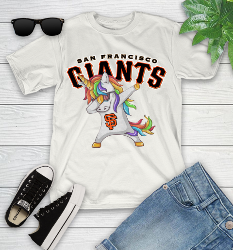 San Francisco Giants MLB Baseball Funny Unicorn Dabbing Sports Youth T-Shirt