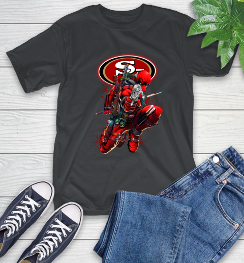 NFL Deadpool Marvel Comics Sports Football San Francisco 49ers T-Shirt 2