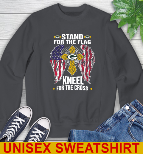 NFL Football Green Bay Packers Stand For Flag Kneel For The Cross Shirt Sweatshirt 7