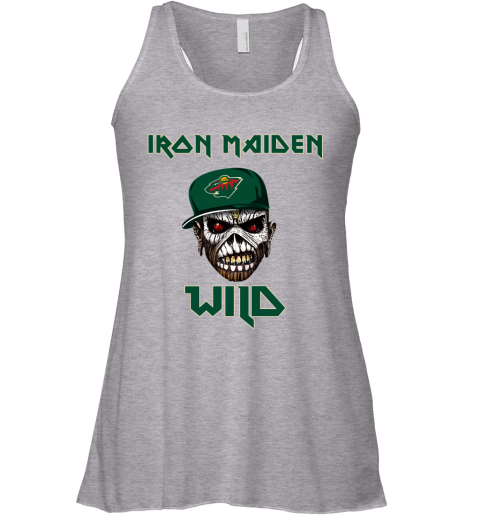 NHL Minnesota Wild Iron Maiden Rock Band Music Hockey Sports oRKkZBjEGTx flowy tank 32 95 151514 front athletic heather