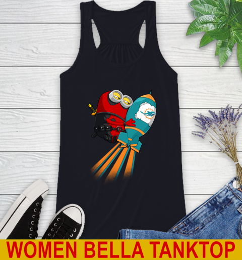 NFL Football Miami Dolphins Deadpool Minion Marvel Shirt Racerback Tank 8