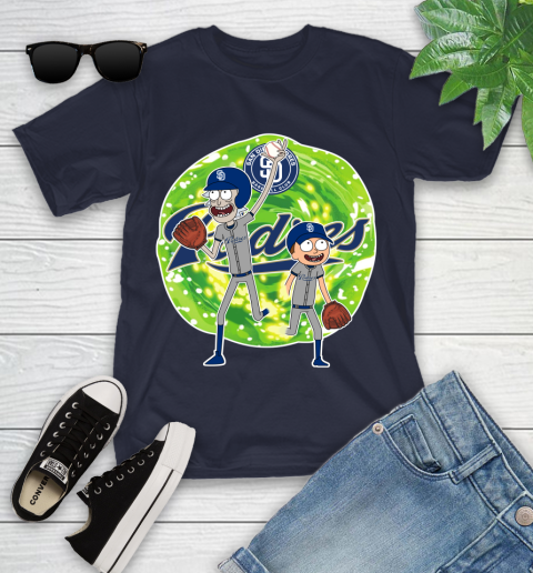 MLB San Diego Padres Rick And Morty Baseball Sports Youth T-Shirt 3