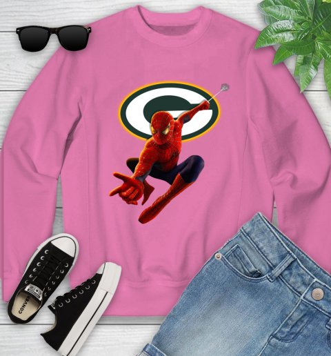 NFL Spider Man Avengers Endgame Football Green Bay Packers Youth Sweatshirt 7
