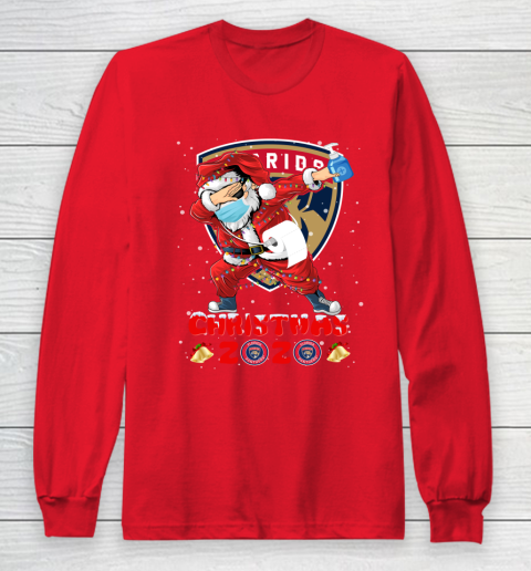 Florida Panthers Funny Santa Claus Dabbing Christmas 2020 NHL Long Sleeve T-Shirt 7