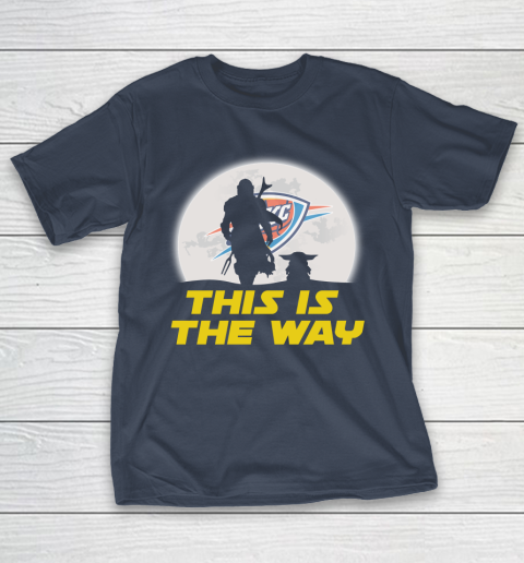 Oklahoma City Thunder NBA Basketball Star Wars Yoda And Mandalorian This Is The Way T-Shirt 3