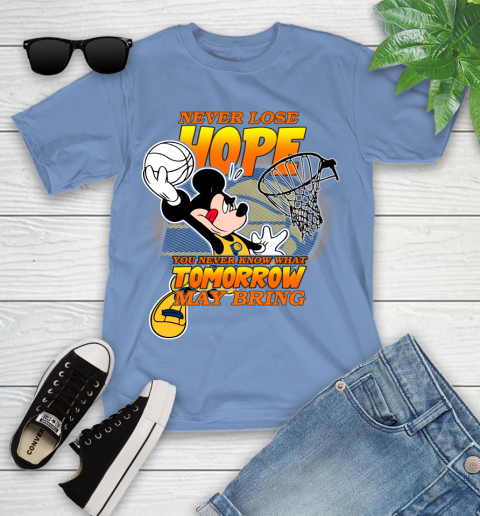 Indiana Pacers NBA Basketball Mickey Disney Never Lose Hope Youth T-Shirt 15