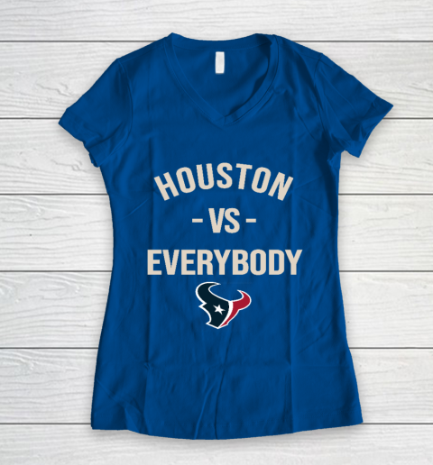 Houston Texans Vs Everybody Women's V-Neck T-Shirt 7