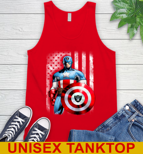 Oakland Raiders NFL Football Captain America Marvel Avengers American Flag Shirt Tank Top 5
