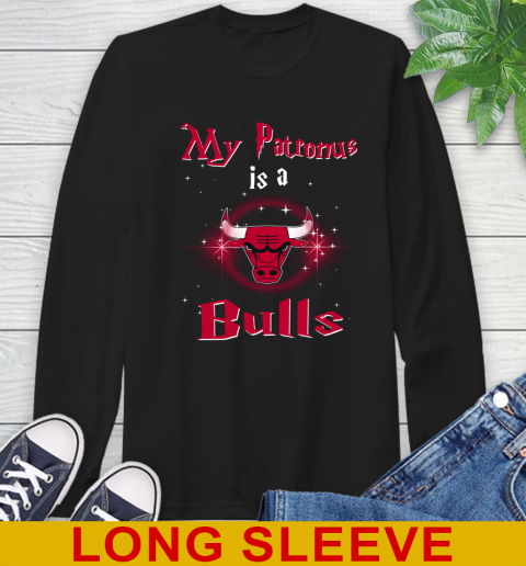 NBA Basketball Harry Potter My Patronus Is A Chicago Bulls Long Sleeve T-Shirt