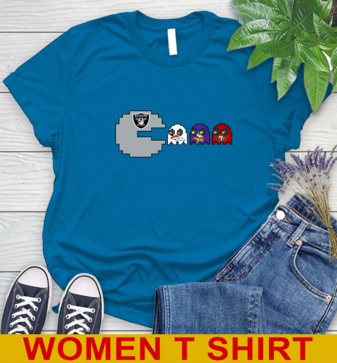 Oakland Raiders NFL Football Pac Man Champion Women's T-Shirt 7