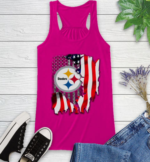 Pittsburgh Steelers NFL Football American Flag Racerback Tank 7