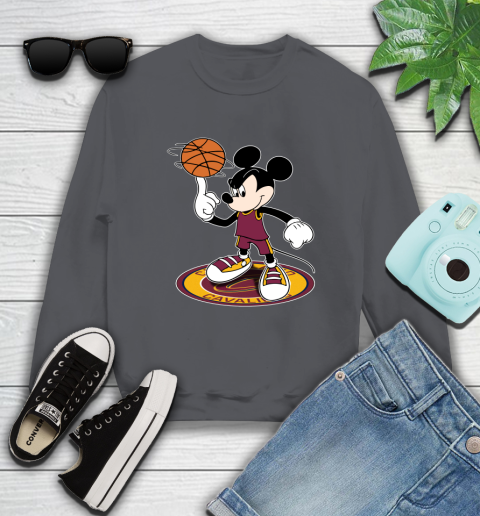 NBA Basketball Cleveland Cavaliers Cheerful Mickey Disney Shirt Sweatshirt 6